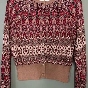 George Me Mark Risen Red and Brown Women's cardigan nwot